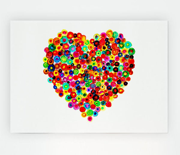 Colourful Heart Print Poster Wall Art