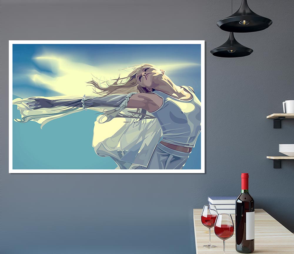 Wind Babe Print Poster Wall Art