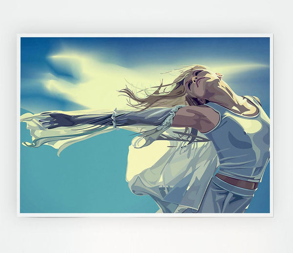 Wind Babe Print Poster Wall Art