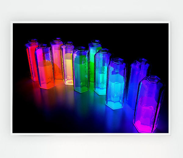 Colorful 3D Bottles Print Poster Wall Art