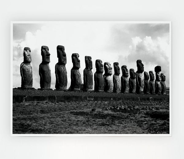 Easter Island Statues Print Poster Wall Art