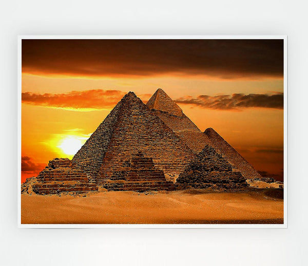 Egyptian Pyramids Cairo Egypt Africa Print Poster Wall Art