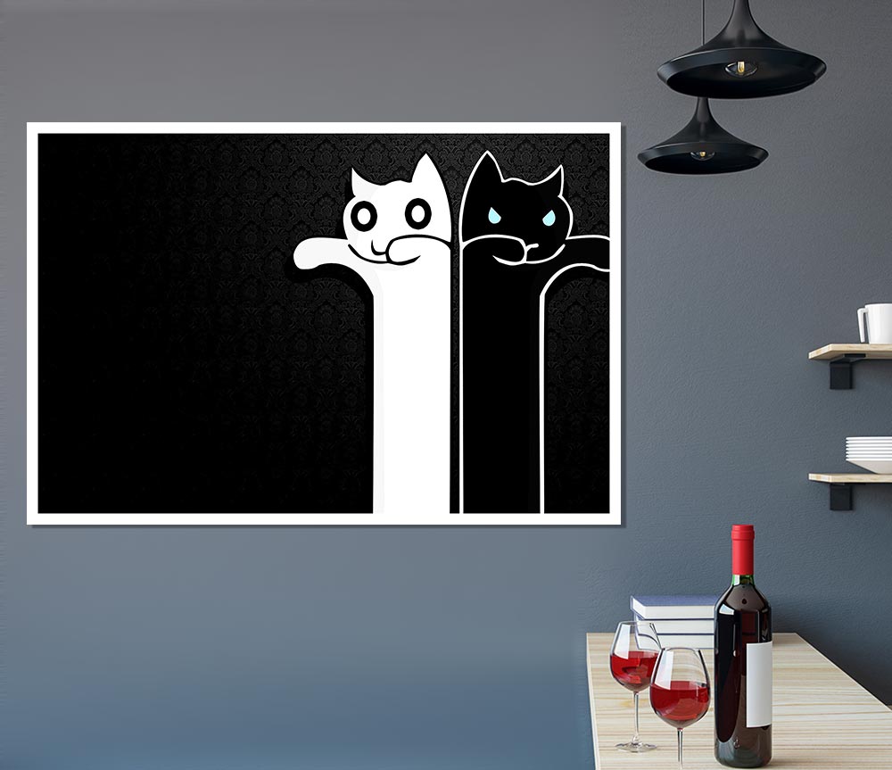 Zombie Cats Print Poster Wall Art