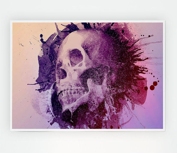 Watercolour Skull Design Print Poster Wall Art
