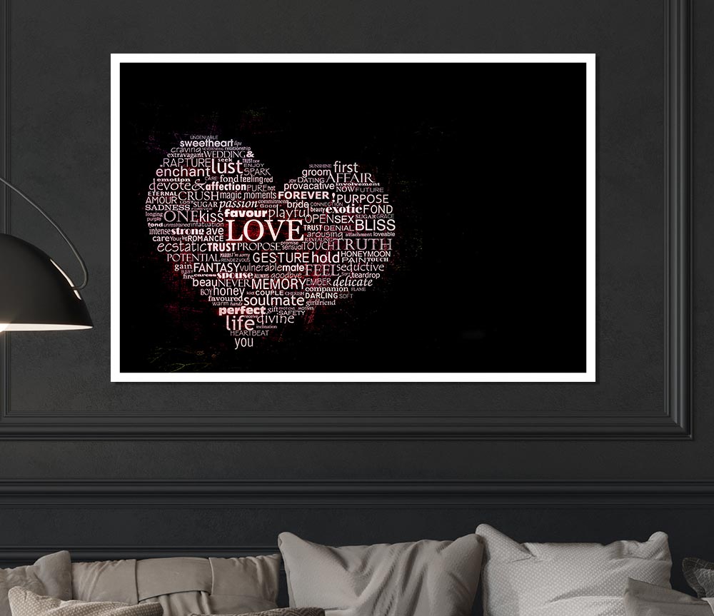 Words Of Love Print Poster Wall Art
