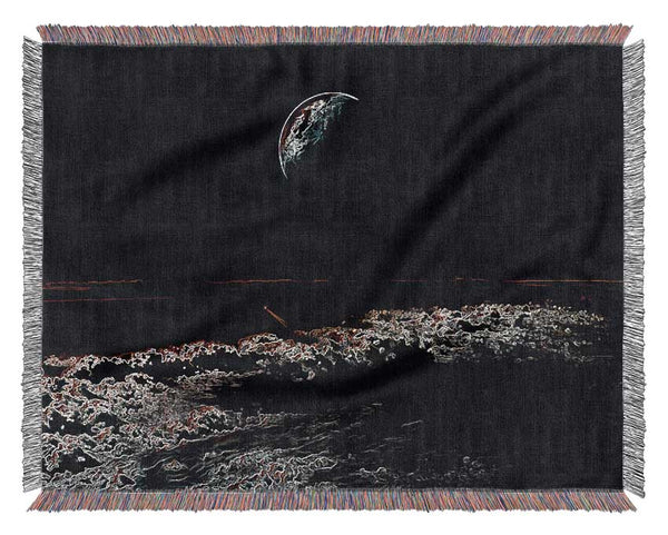 Abstract Moon Woven Blanket