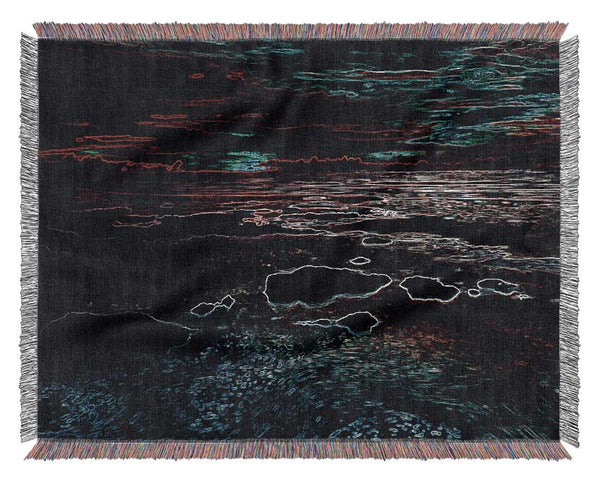 Abstract Neon Seascape Woven Blanket