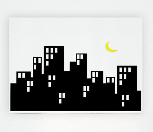 City Moonlight Print Poster Wall Art