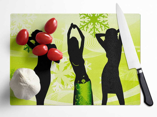 Womanly Shape Lime Glass Chopping Board