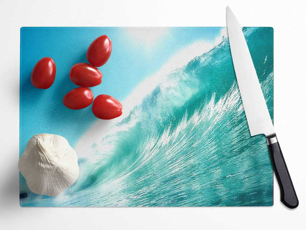 Wave Big For Surfers Glass Chopping Board