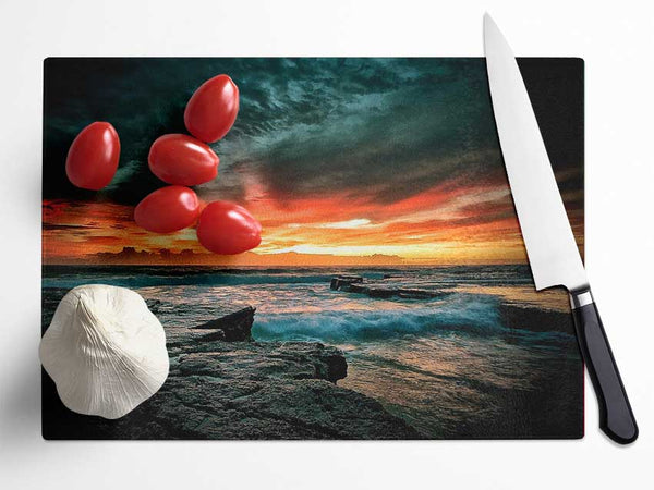 Just After The Storm At Sea Glass Chopping Board