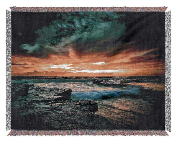 Just After The Storm At Sea Woven Blanket