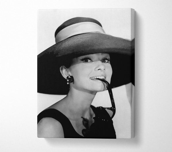 Picture of Audrey Hepburn Hat Canvas Print Wall Art