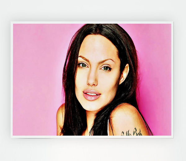 Angelina Jolie Pink Print Poster Wall Art