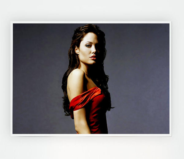 Angelina Jolie Red Dress Print Poster Wall Art