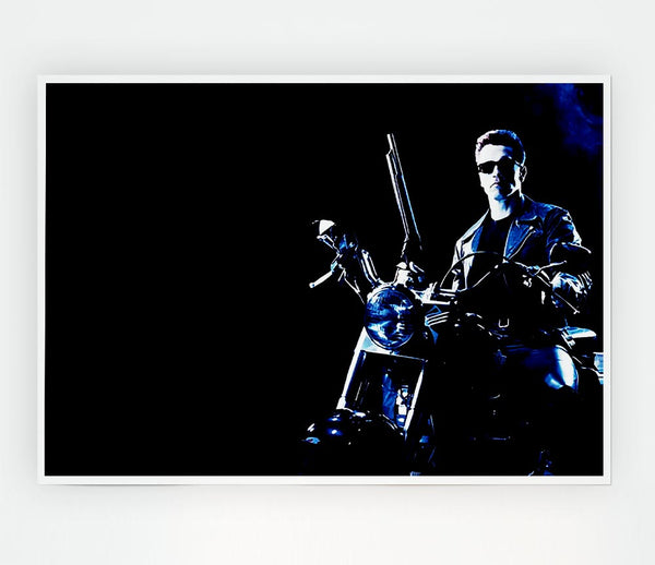 Terminator Bike Blue Print Poster Wall Art