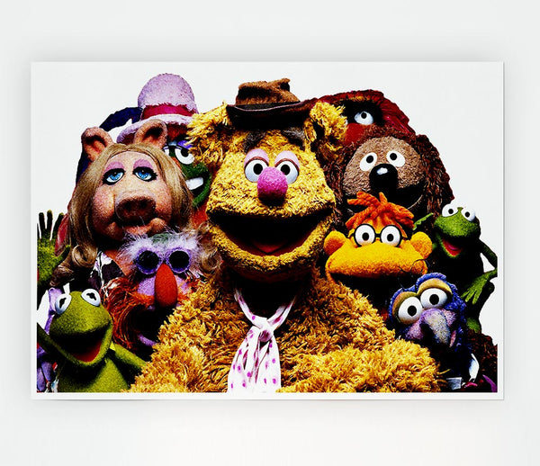 The Muppets Crew Retro 1970S Print Poster Wall Art