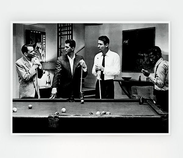The Rat Pack 4 Playing Pool Print Poster Wall Art