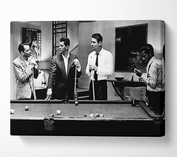 Picture of The Rat Pack 4 Playing Pool Canvas Print Wall Art