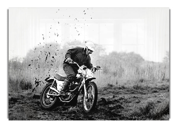 Motor Bike In The Mud B~w