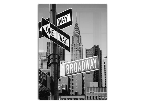 New York Signs To Broadway B~w