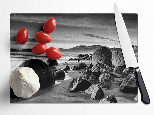 Rocks On A Beach Glass Chopping Board