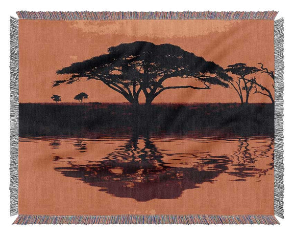 African Tree Reflection Woven Blanket