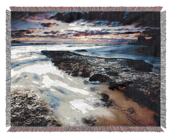 The Path Of The Ocean Swell Woven Blanket