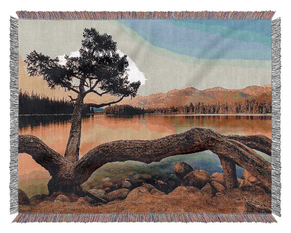 The Perfect Mountain Lake Woven Blanket