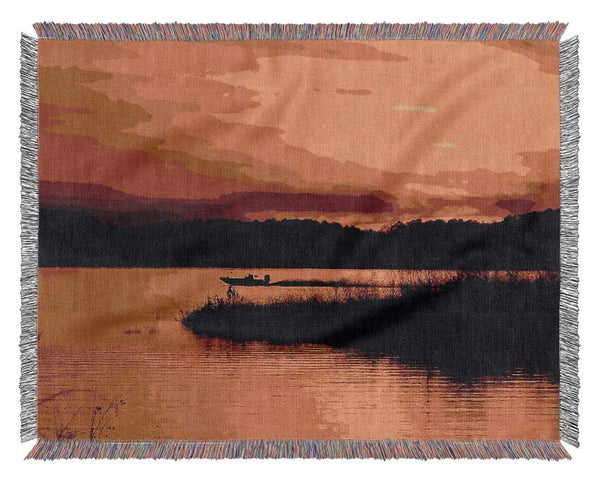 Tranquil Orange Waters Woven Blanket
