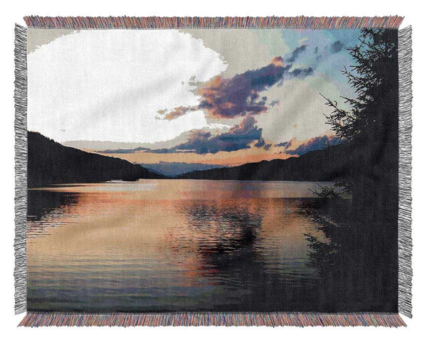 Tranquil Lake Reflections Woven Blanket