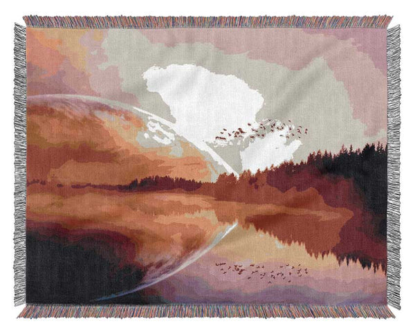 Amazing Sunrise Lake Woven Blanket