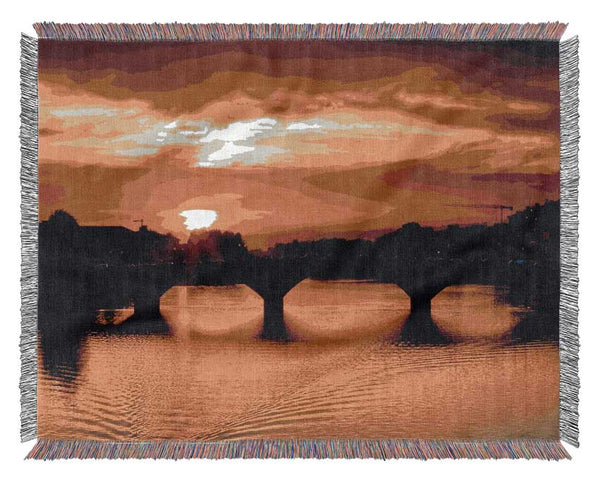 Sunset Over Florence River Woven Blanket