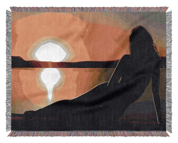 Woman In The Shade Woven Blanket