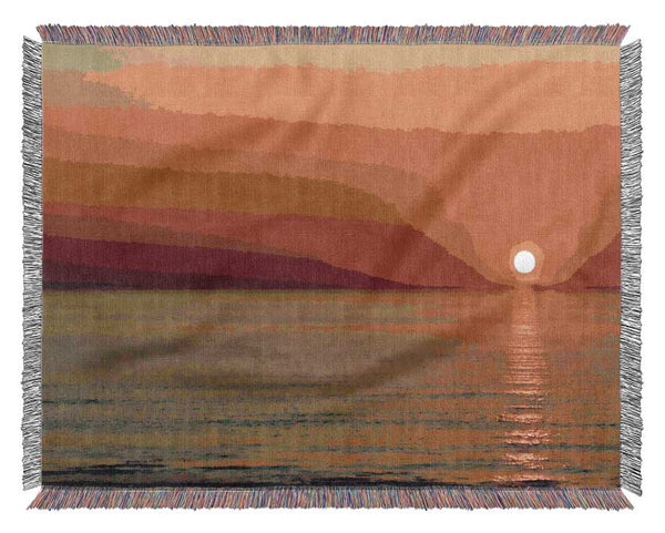 Sunset Red Blaze Woven Blanket