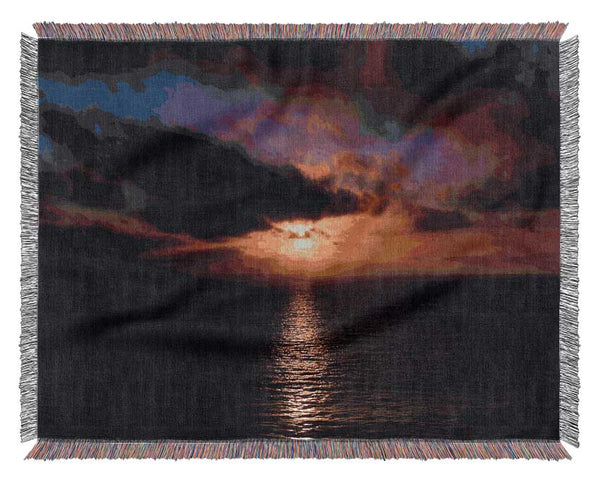 Sunset Open Sea Woven Blanket