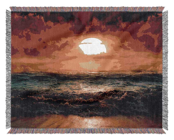 The Perfect Red Sunrise Woven Blanket