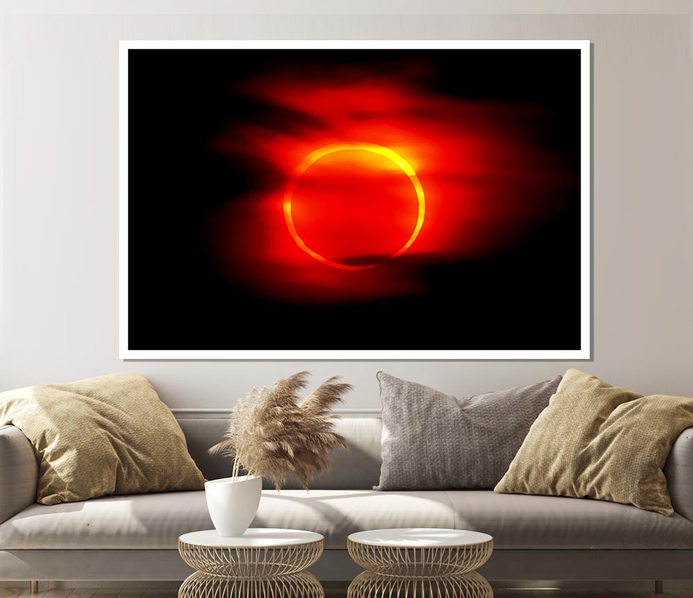 Total Eclipse Red Print Poster Wall Art