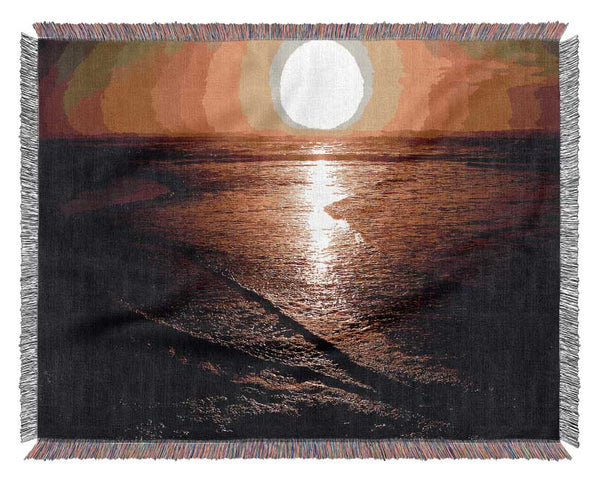 The Reflections Of The Ocean Sun Woven Blanket