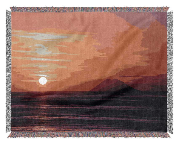 Sunset Just Before Night Falls Woven Blanket