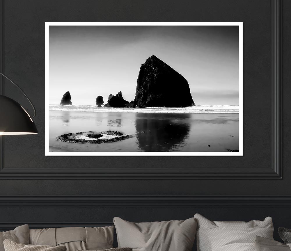 Turning Of The Tides B N W Print Poster Wall Art