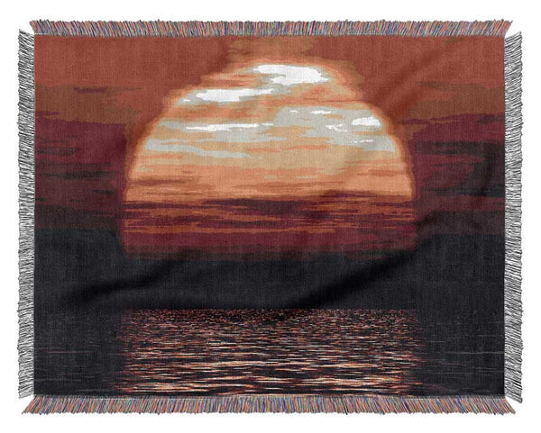 Surreal Ocean Sun Woven Blanket