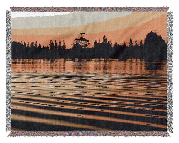 Yellow Morning Lake Woven Blanket