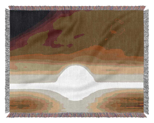 Abstact Sun Beige Woven Blanket