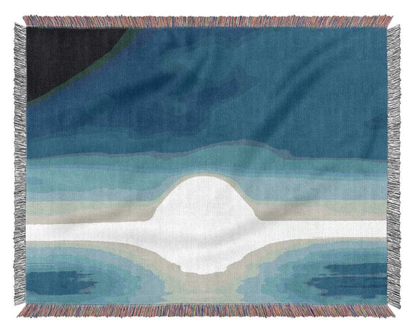 Abstact Sun Blue Woven Blanket