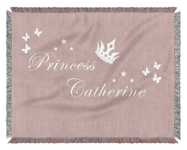Your Own Name Princess 2 Vivid Pink Woven Blanket