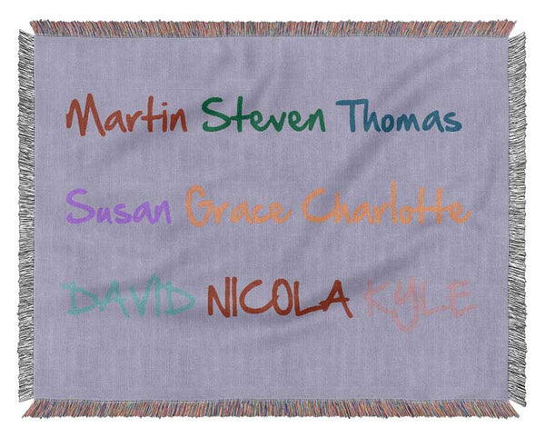 Your Name In A Choice Of Colours Lilac Woven Blanket