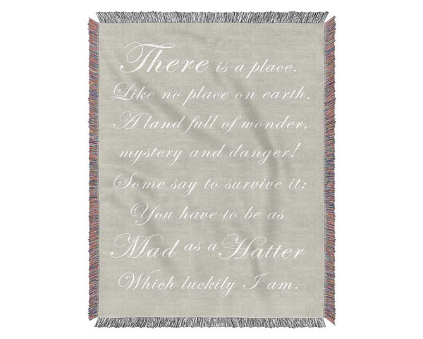 Alice In Wonderland As Mad As A Hatter Pink Woven Blanket