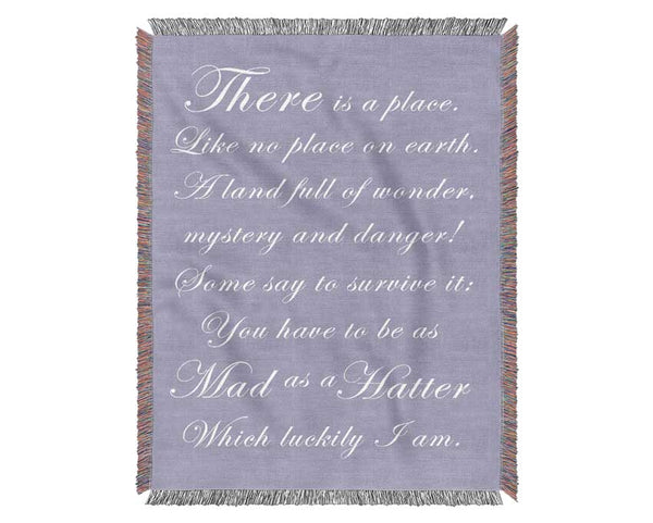 Alice In Wonderland As Mad As A Hatter Lilac Woven Blanket