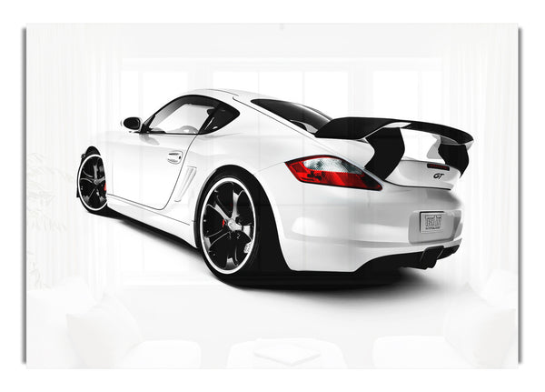 White Porsche Gt Rear